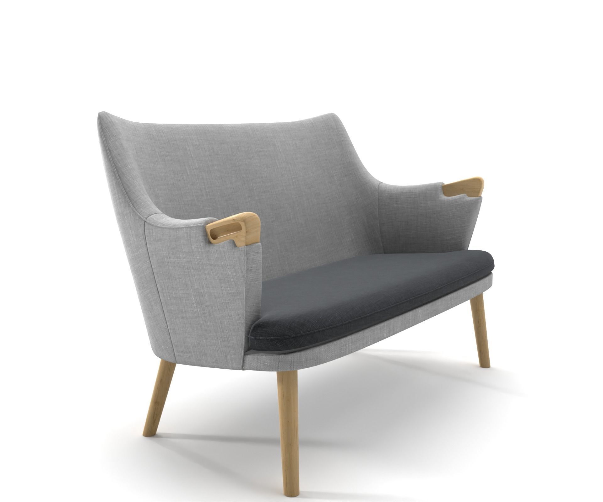 Ch72 sofa two-seater sofa 3D model_4