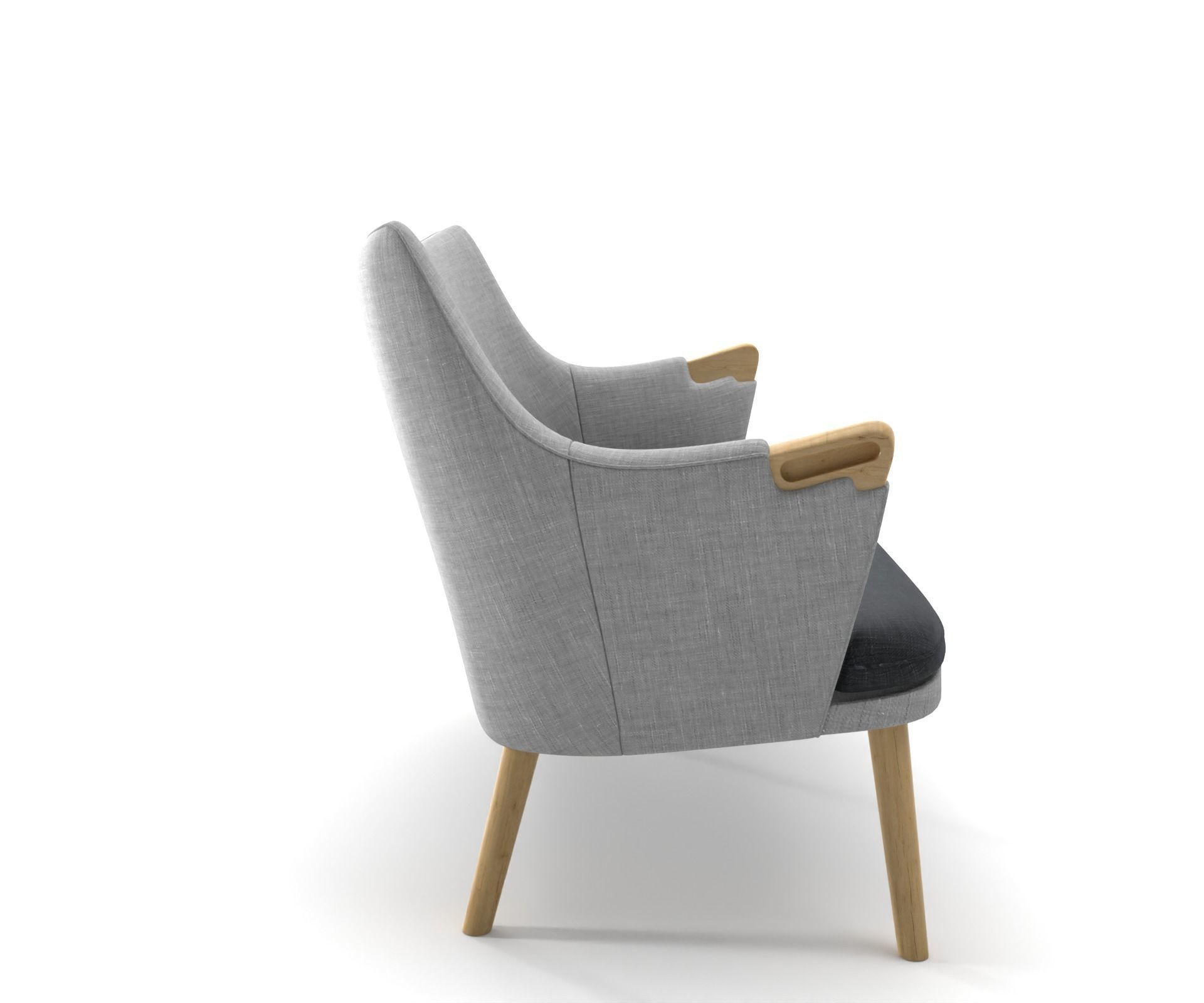 Ch72 sofa two-seater sofa 3D model_5