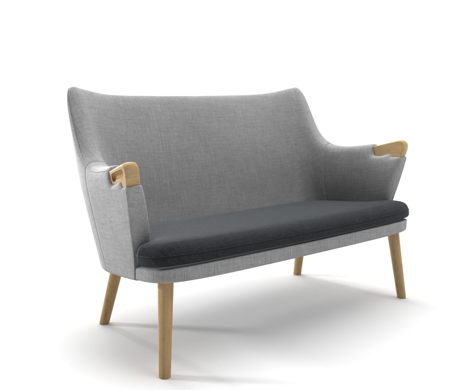 Ch72 sofa two-seater sofa 3D model_3