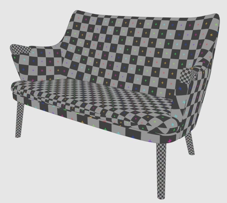Ch72 sofa two-seater sofa 3D model_10