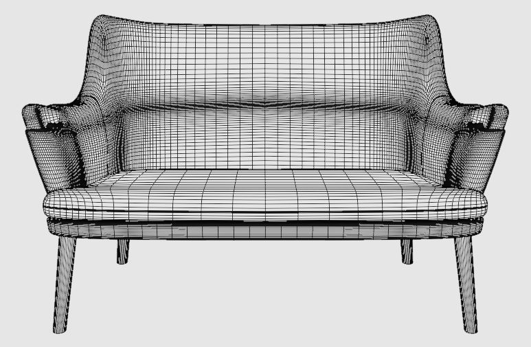 Ch72 sofa two-seater sofa 3D model_14