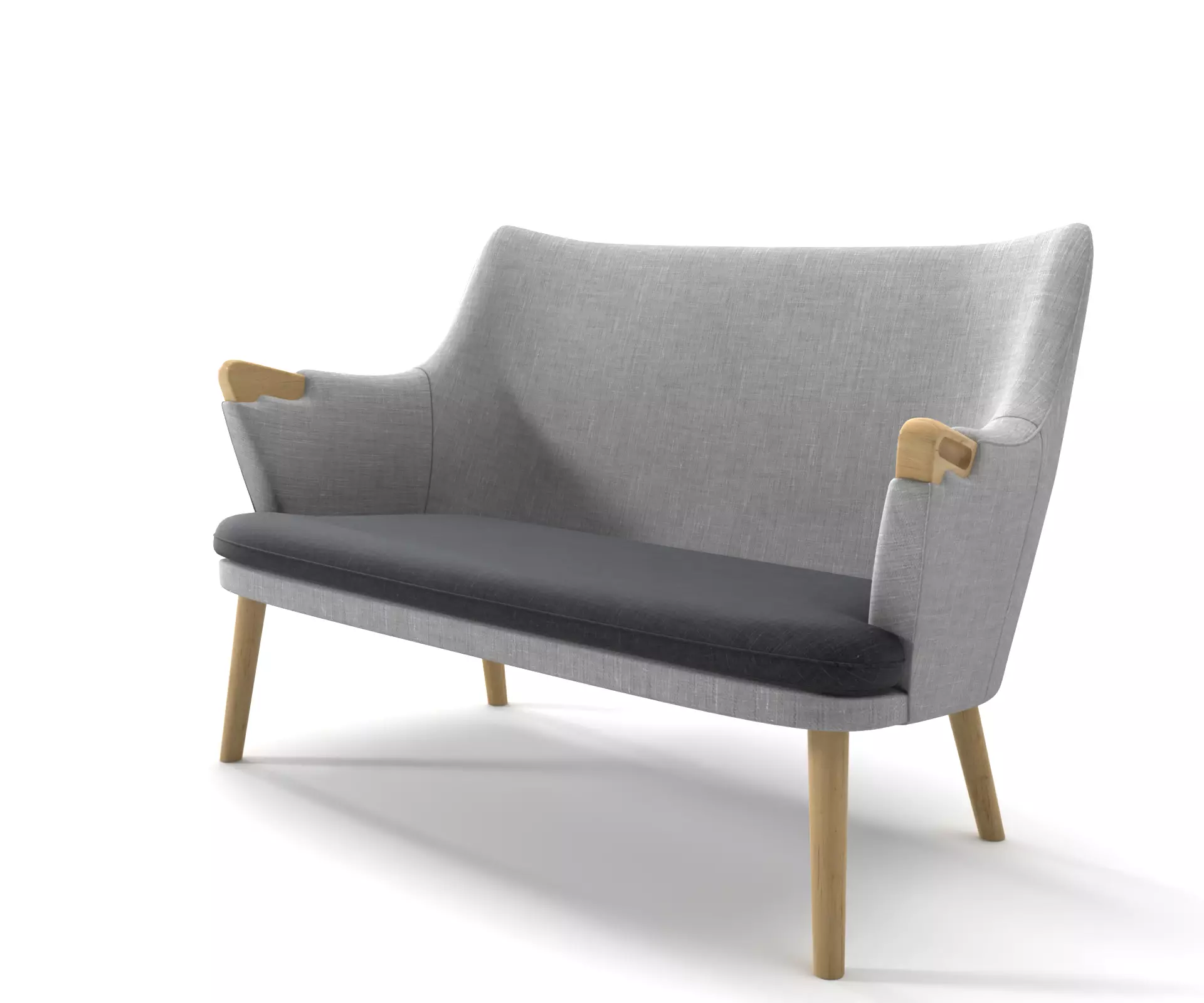 Ch72 sofa two-seater sofa 3D model_0