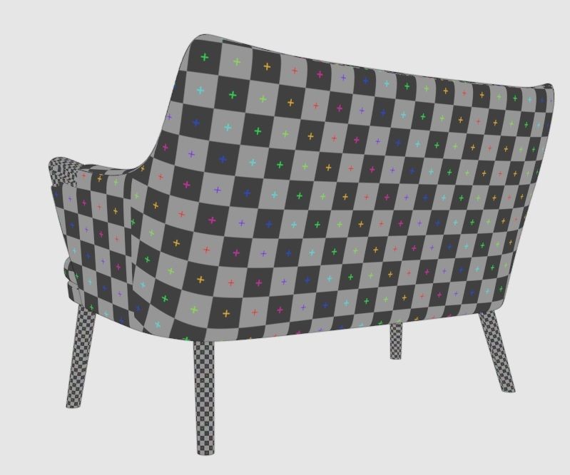 Ch72 sofa two-seater sofa 3D model_11