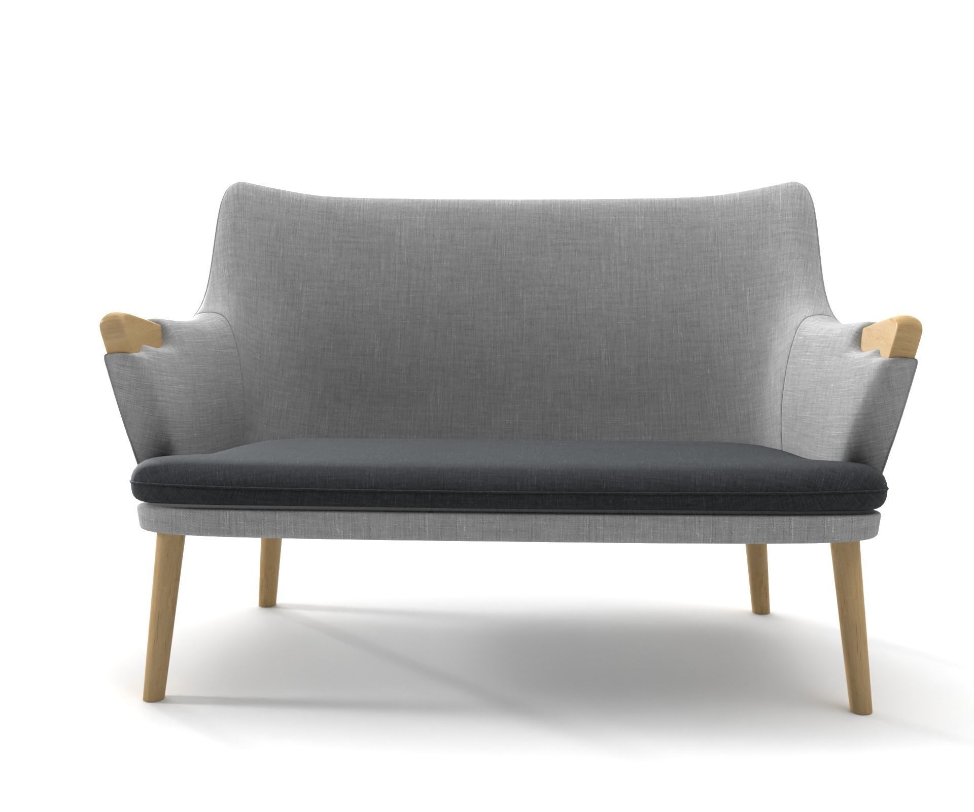 Ch72 sofa two-seater sofa 3D model_2