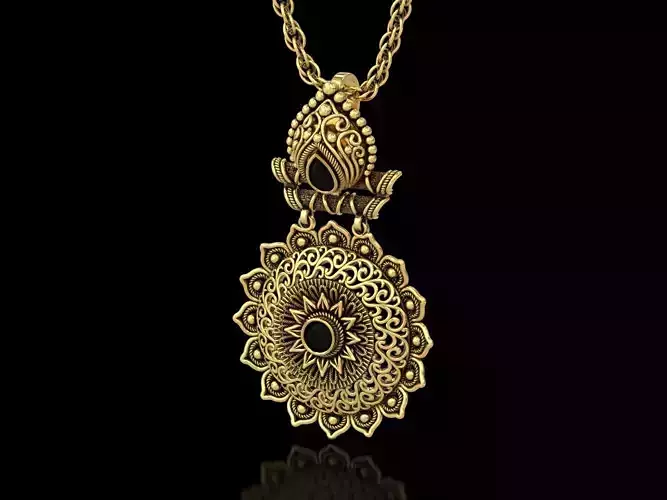 The Sunflower Filigree Pendant 3D print model