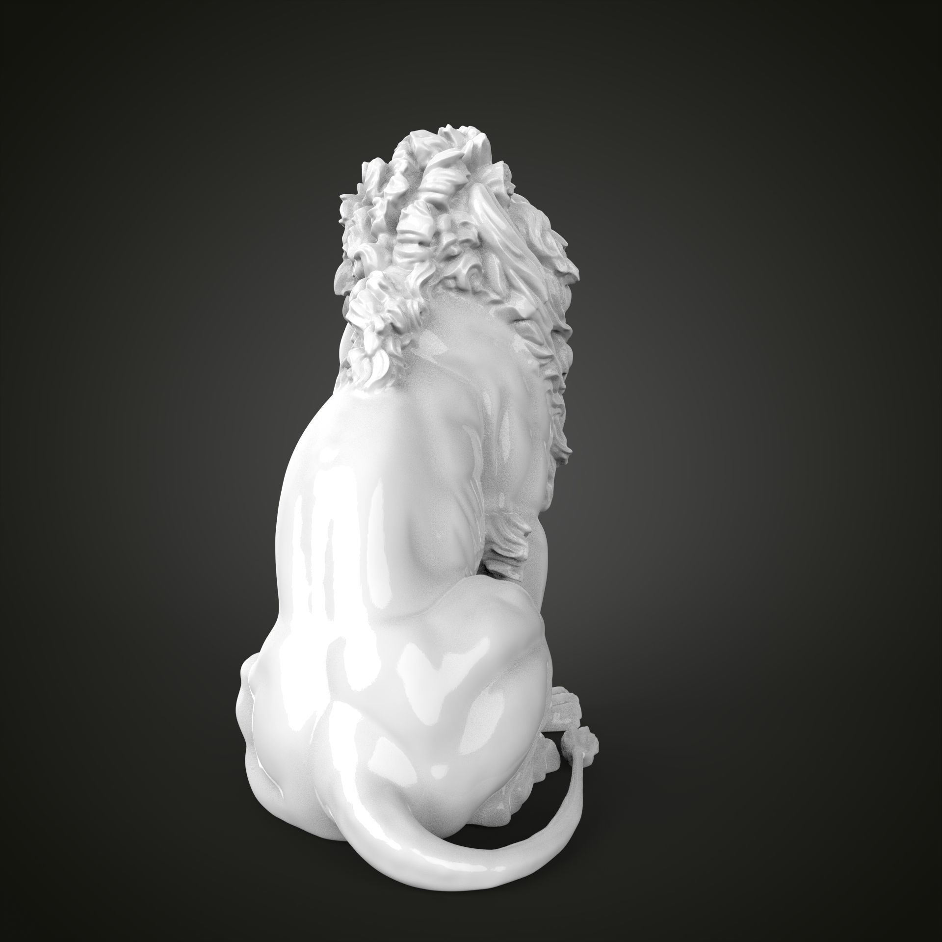 Lion at the entrance of the Palace of Justice in Vienna 3D print model_7