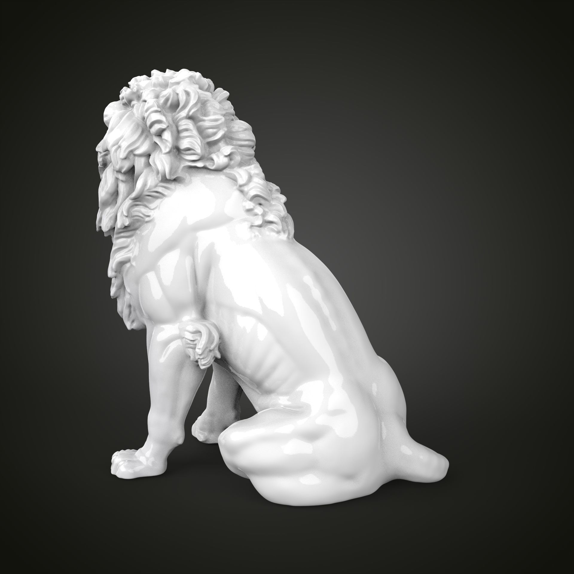 Lion at the entrance of the Palace of Justice in Vienna 3D print model_2