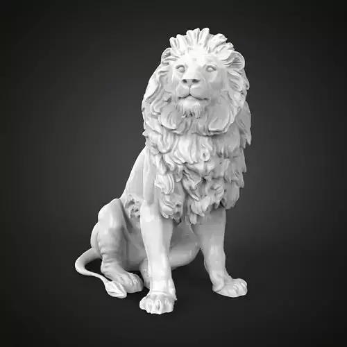 Lion at the entrance of the Palace of Justice in Vienna 3D print model