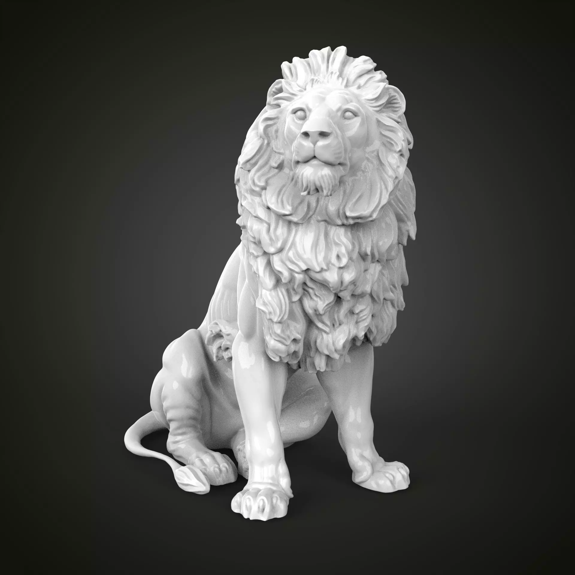 Lion at the entrance of the Palace of Justice in Vienna 3D print model_0