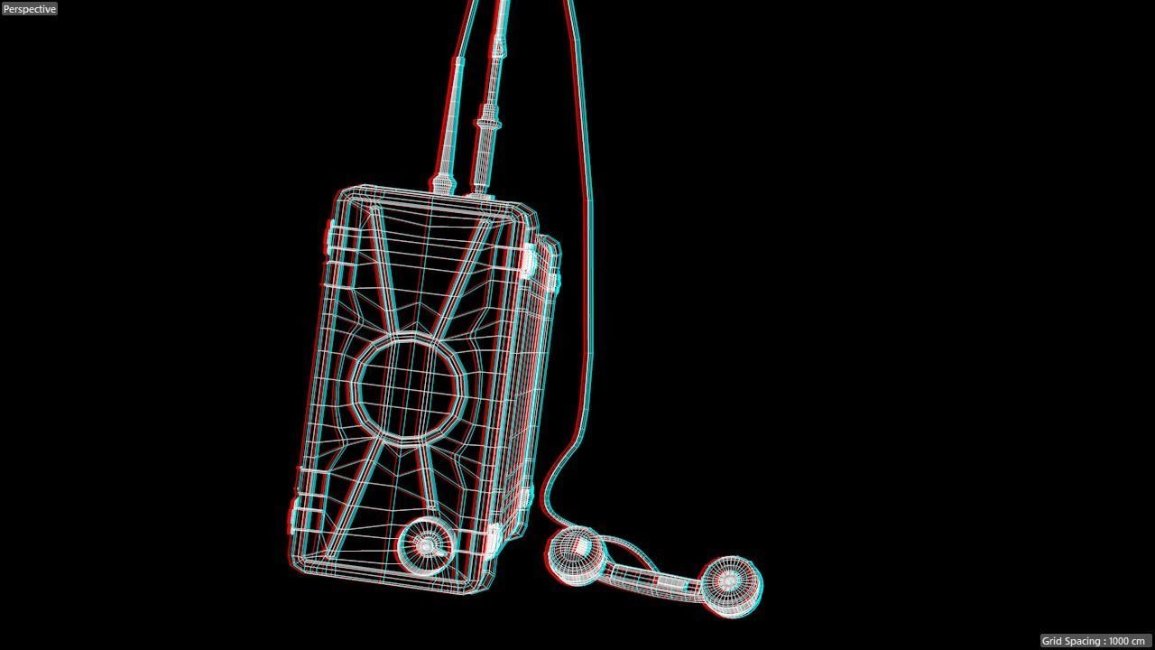 Army field radio R-105D Low-poly 3D model_9