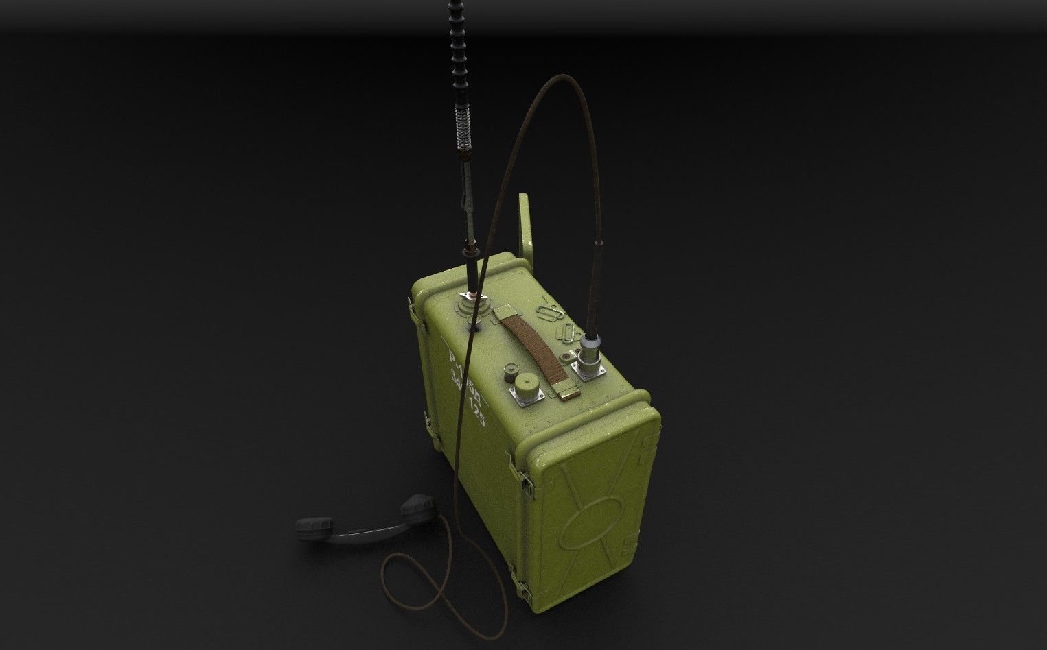 Army field radio R-105D Low-poly 3D model_5