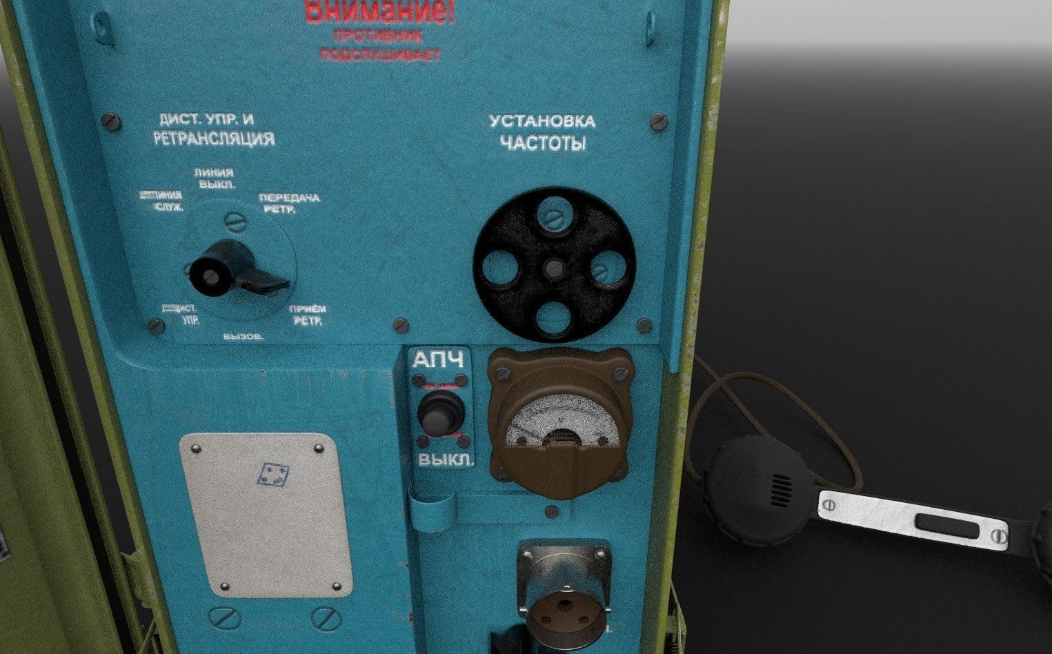 Army field radio R-105D Low-poly 3D model_4