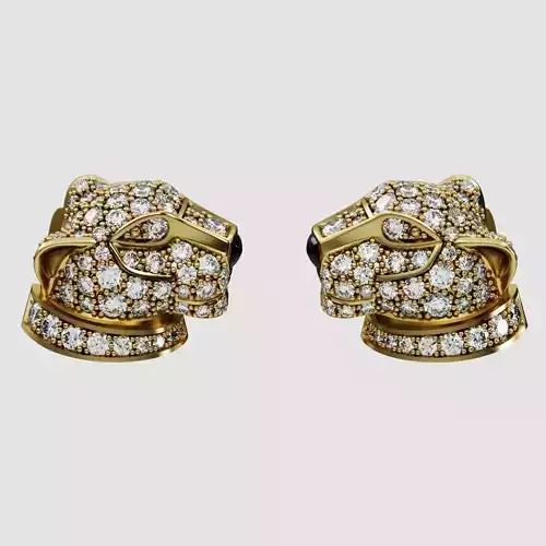 Brand panthere studs with dianonds and locks 