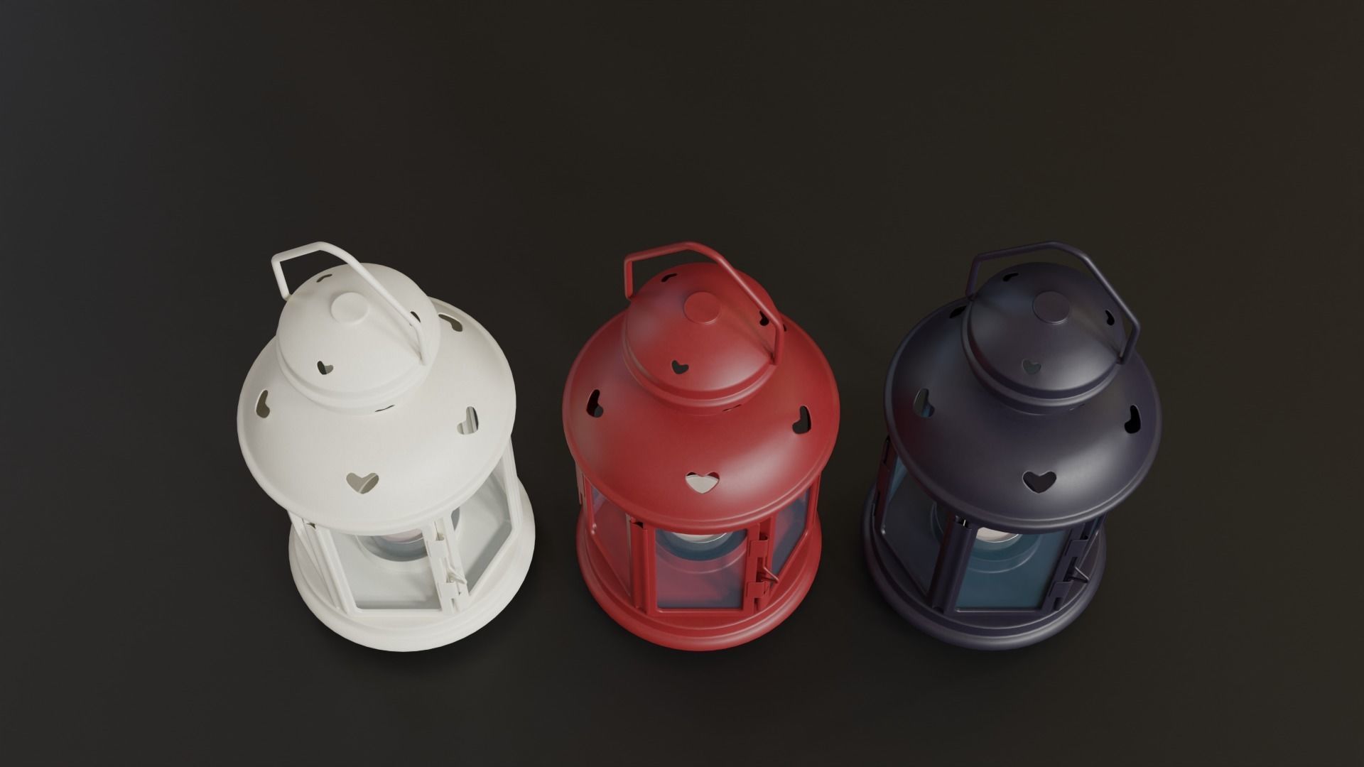 Lantern with a Candle 3D model_3