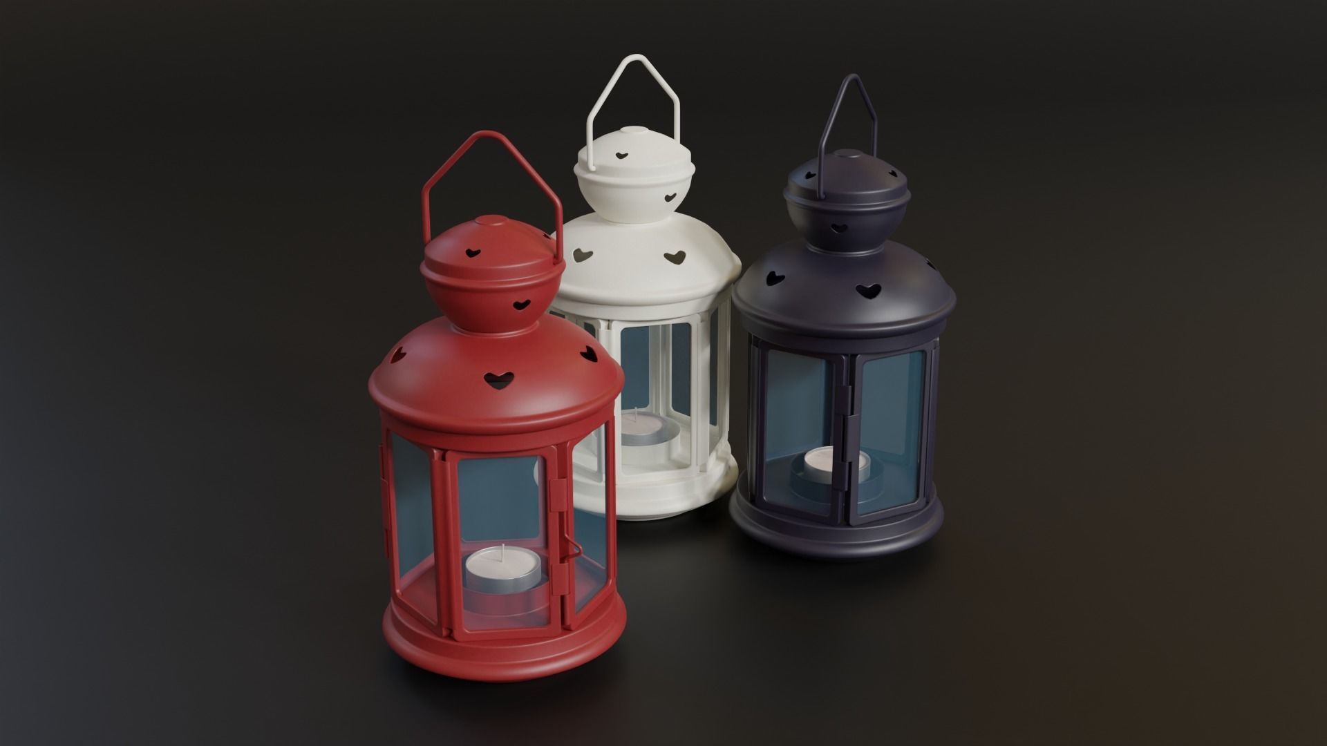 Lantern with a Candle 3D model_4