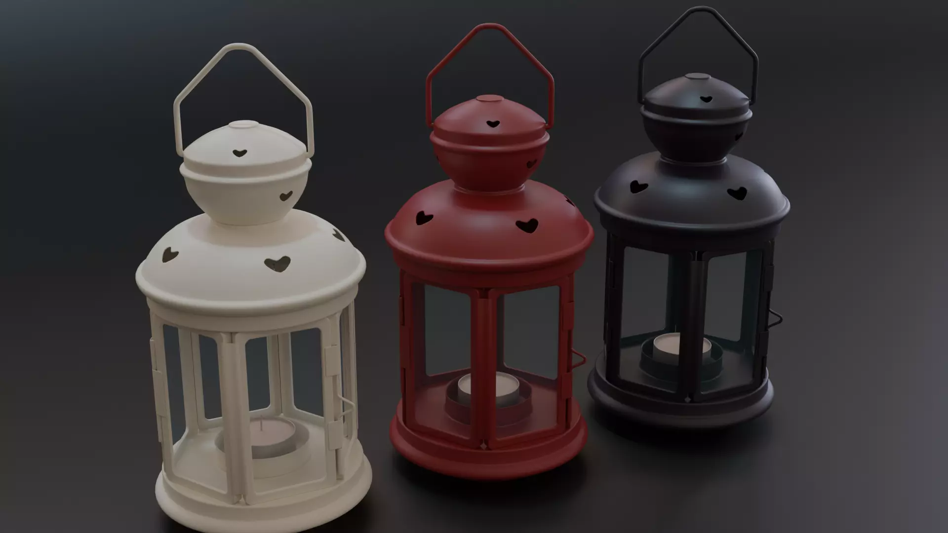 Lantern with a Candle 3D model_0