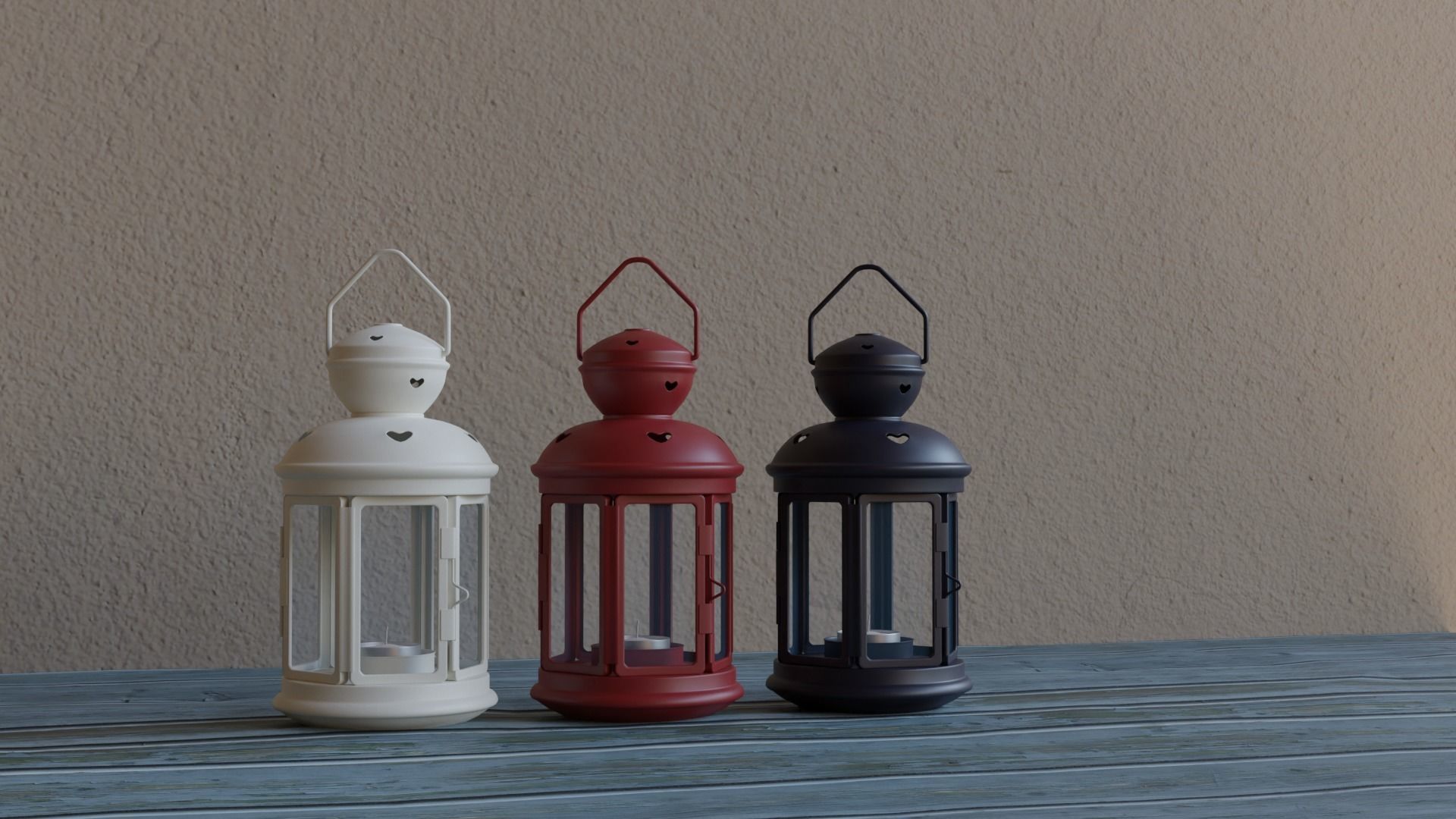 Lantern with a Candle 3D model_1
