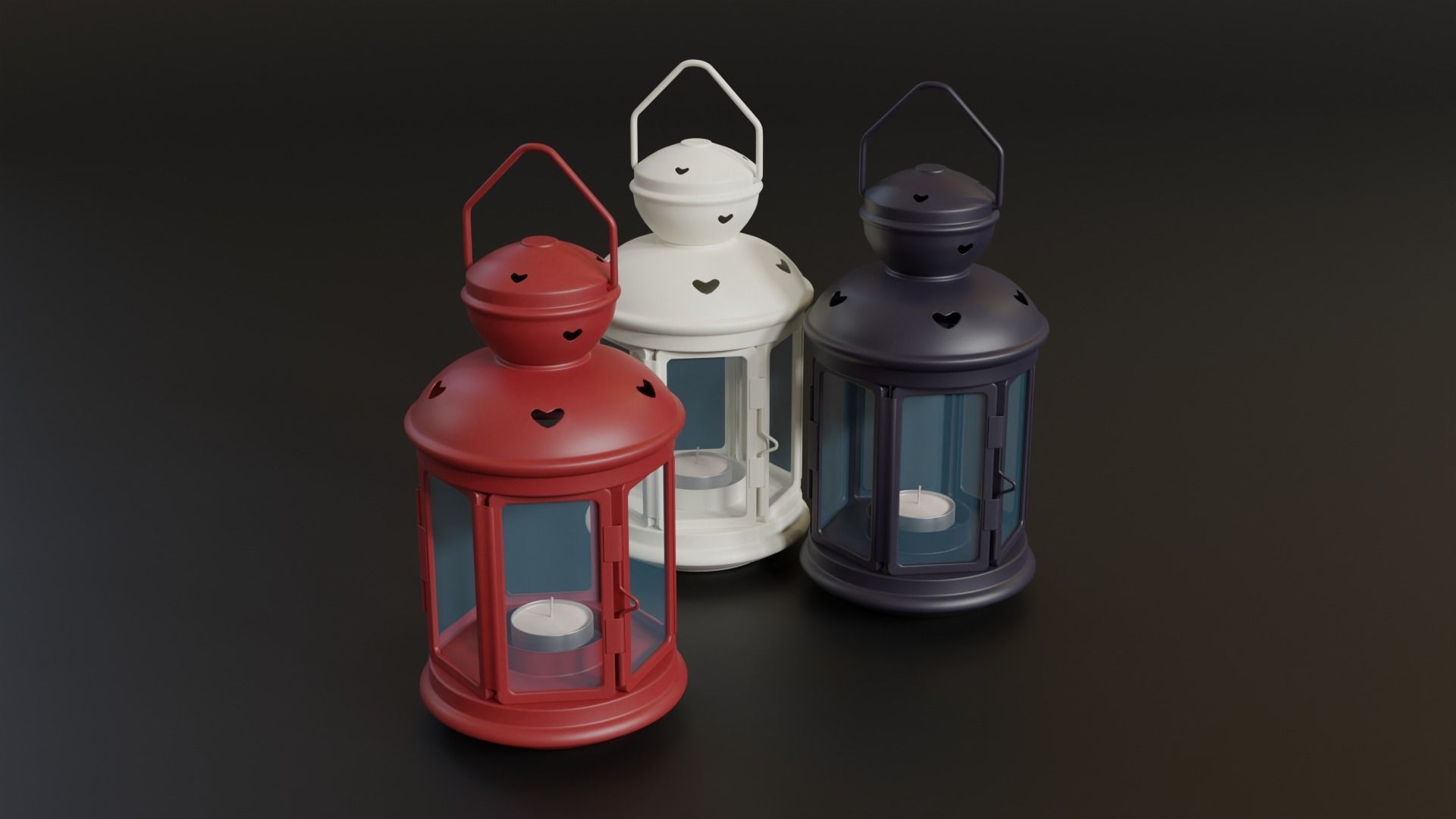 Lantern with a Candle 3D model_2