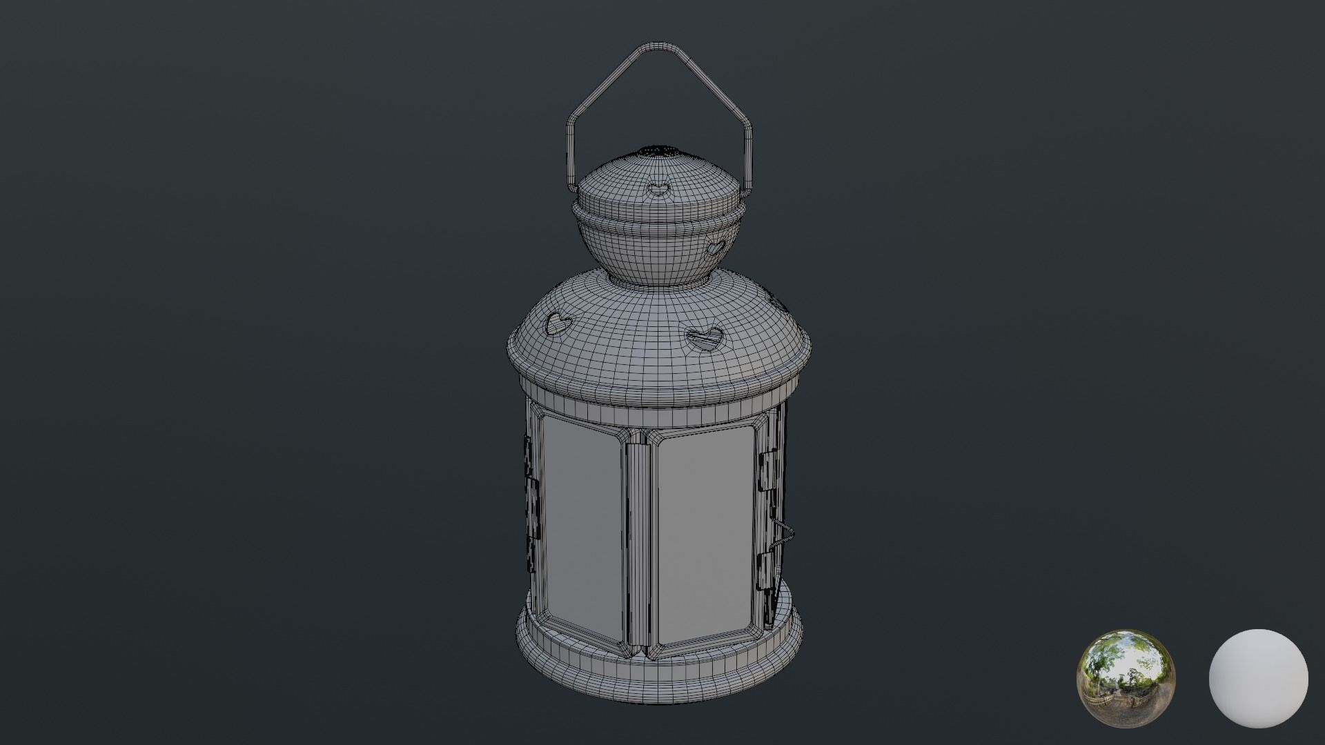 Lantern with a Candle 3D model_9