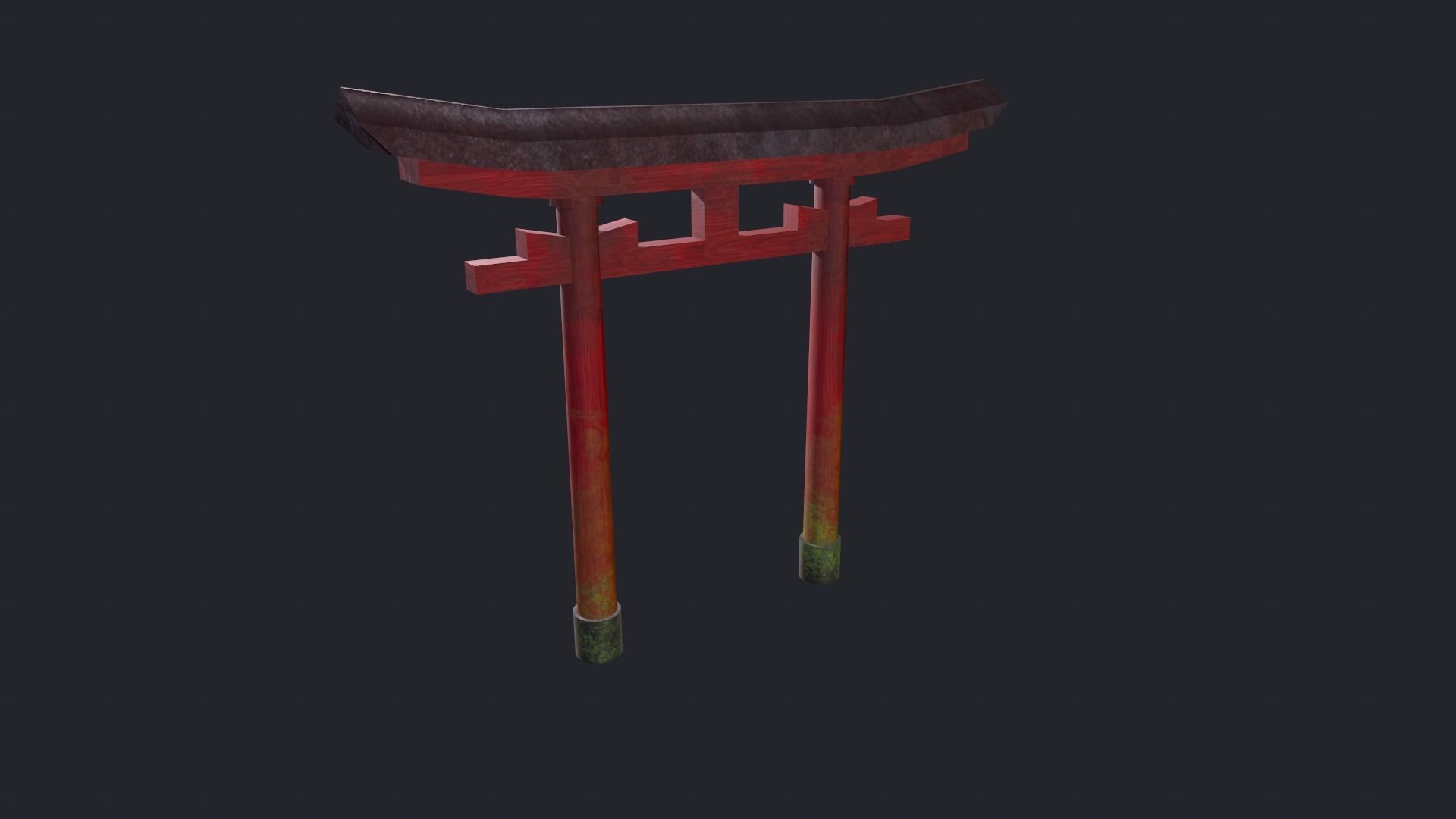 Japanese Gates Low-poly 3D model_3