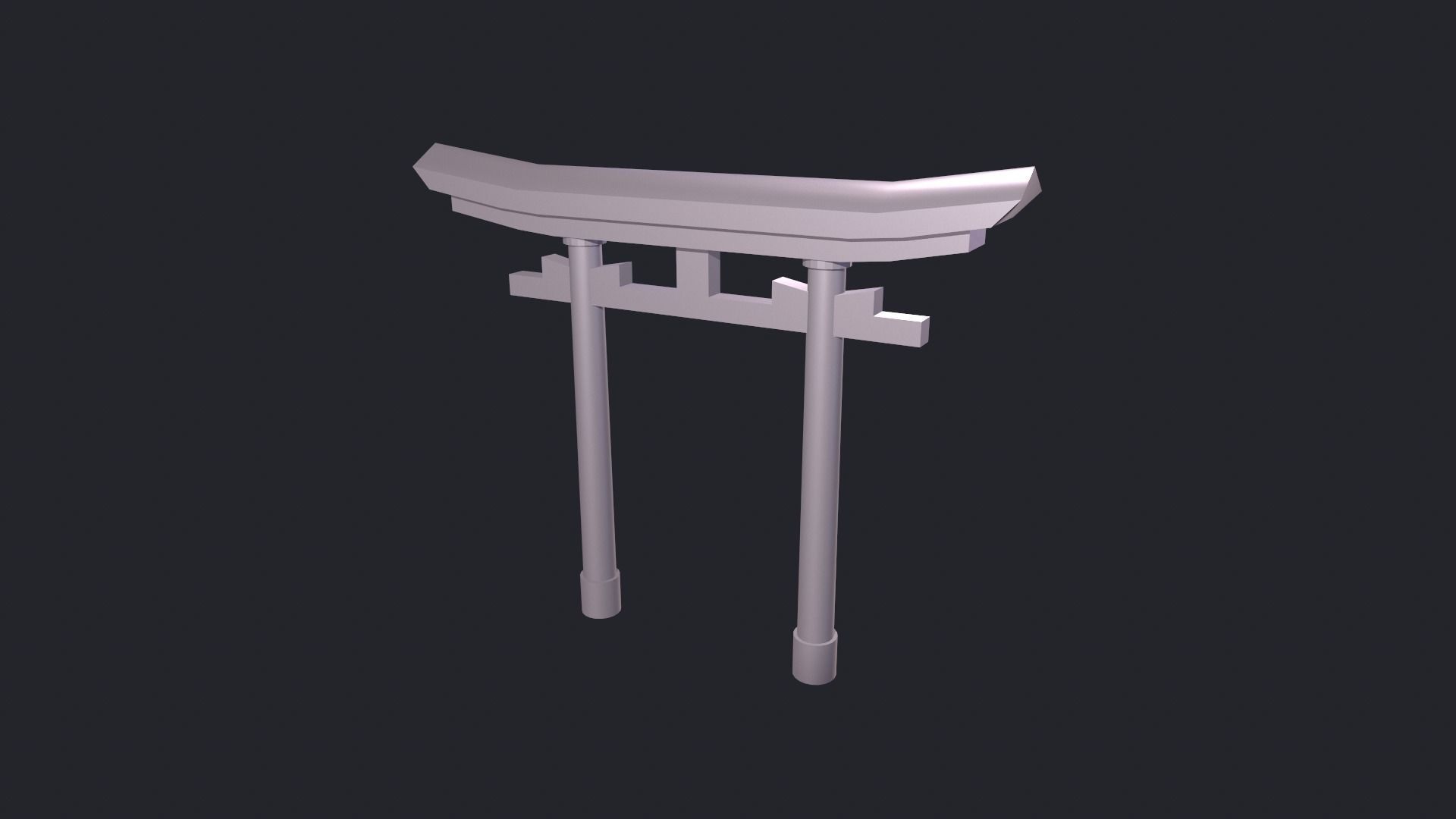 Japanese Gates Low-poly 3D model_2