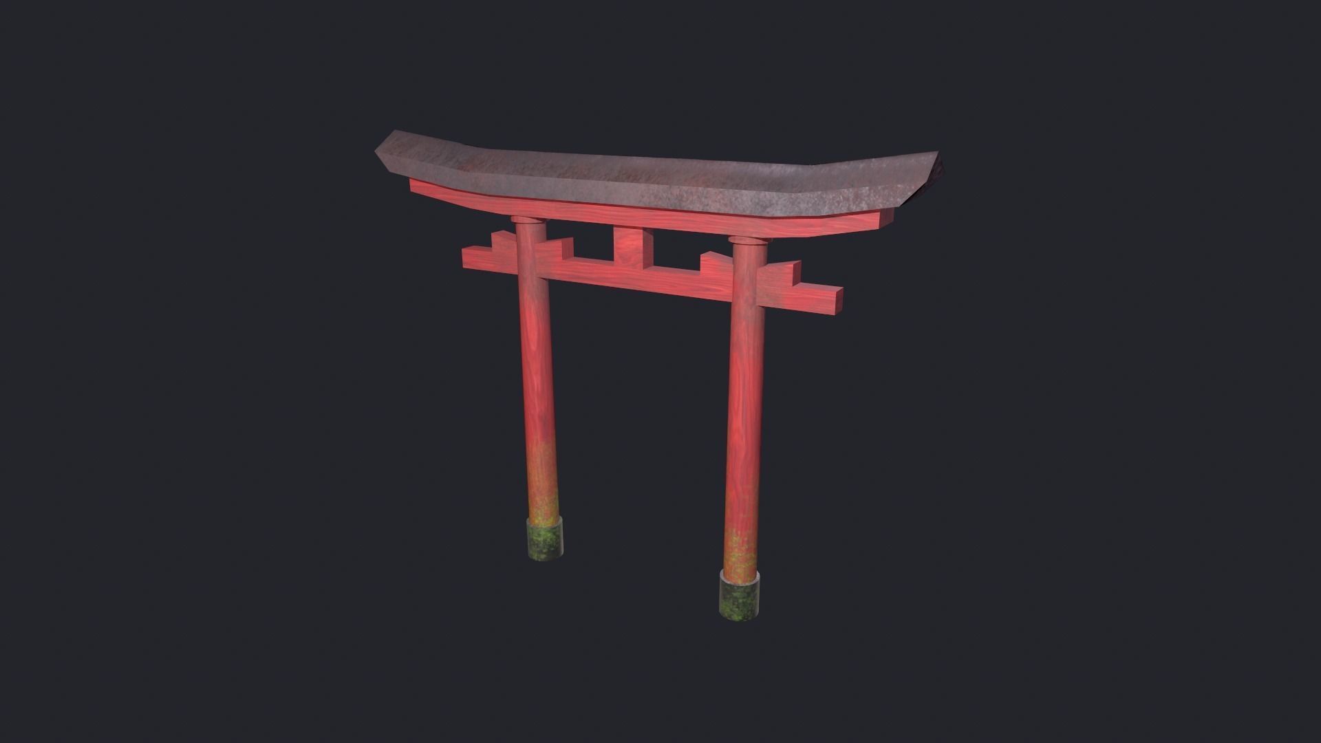 Japanese Gates Low-poly 3D model_1