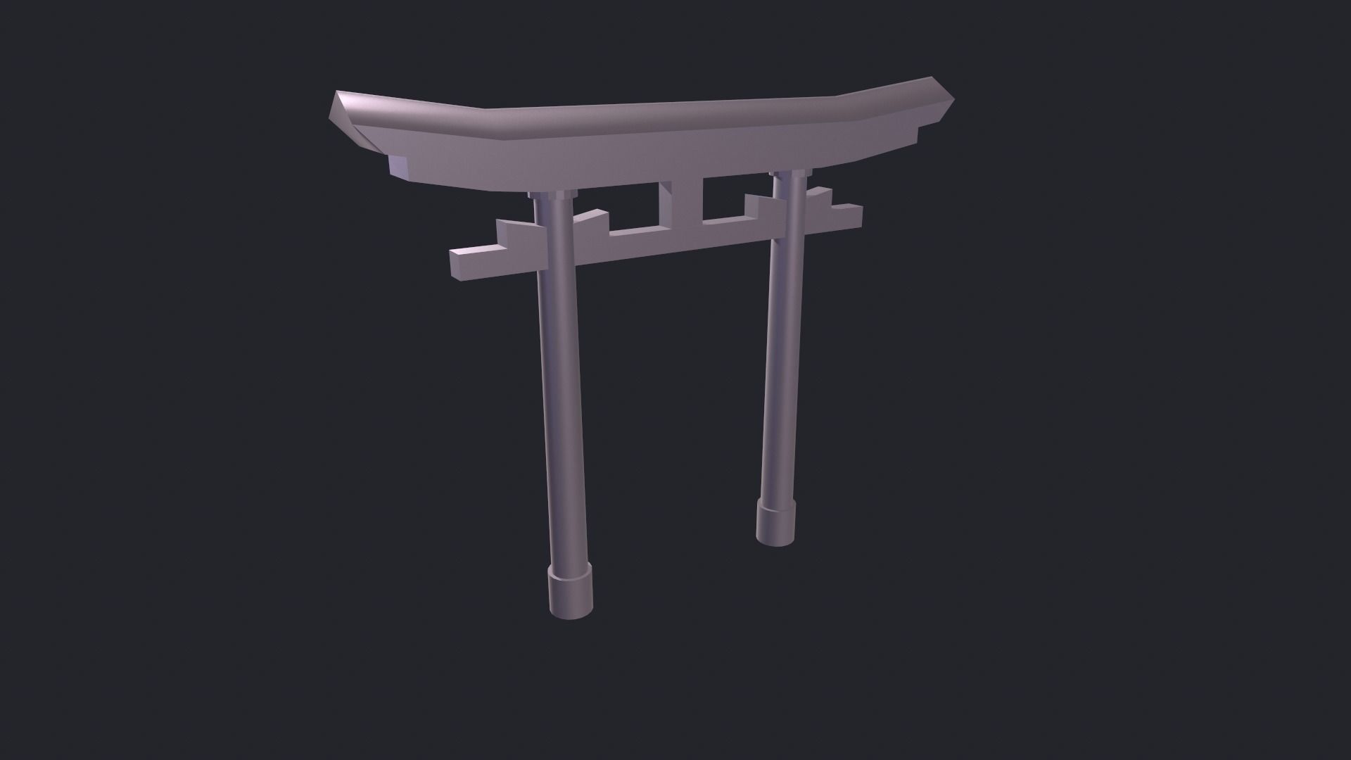 Japanese Gates Low-poly 3D model_4