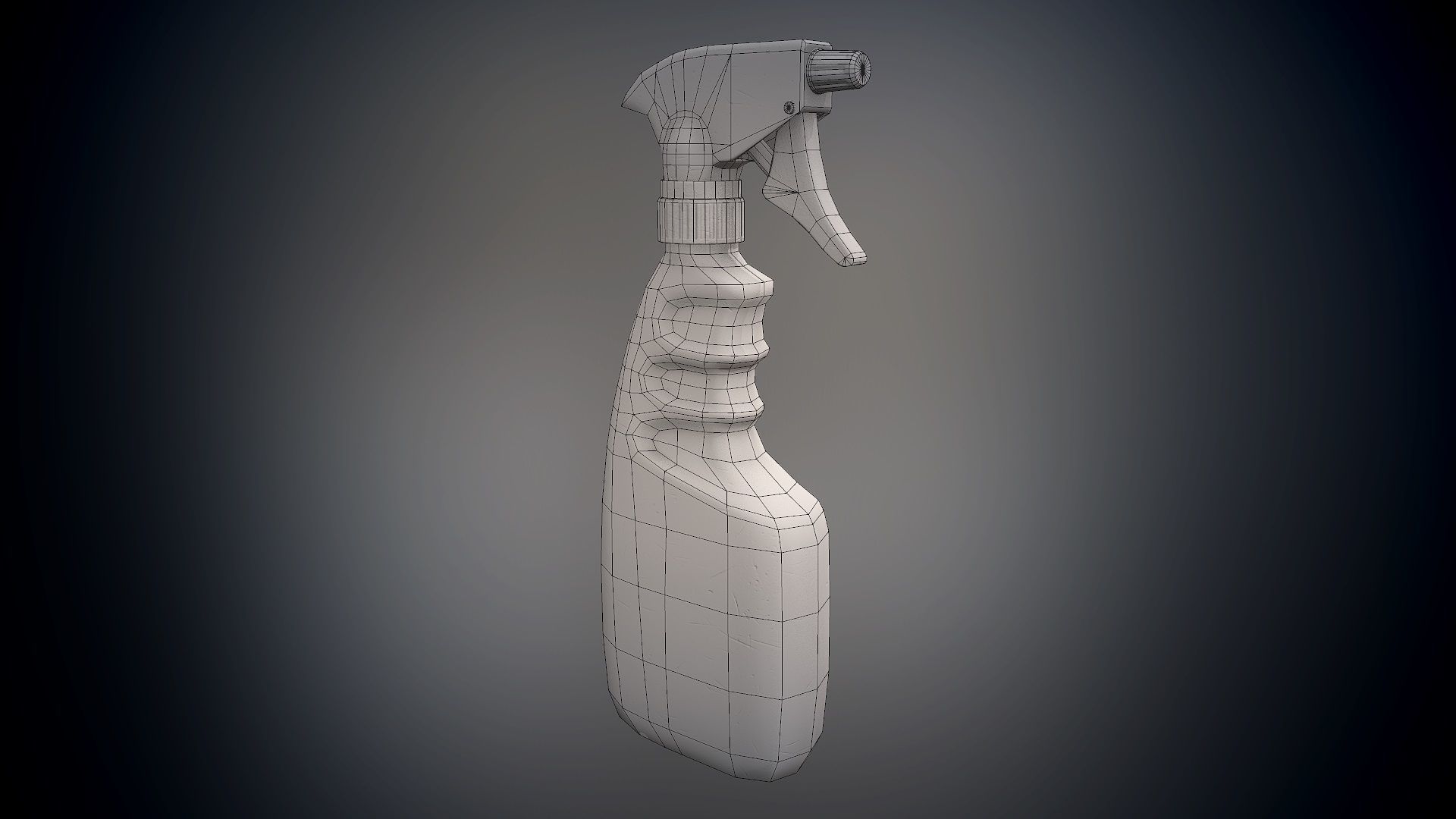Plastic matte spray pulverizer bottle da1 Low-poly 3D model_11