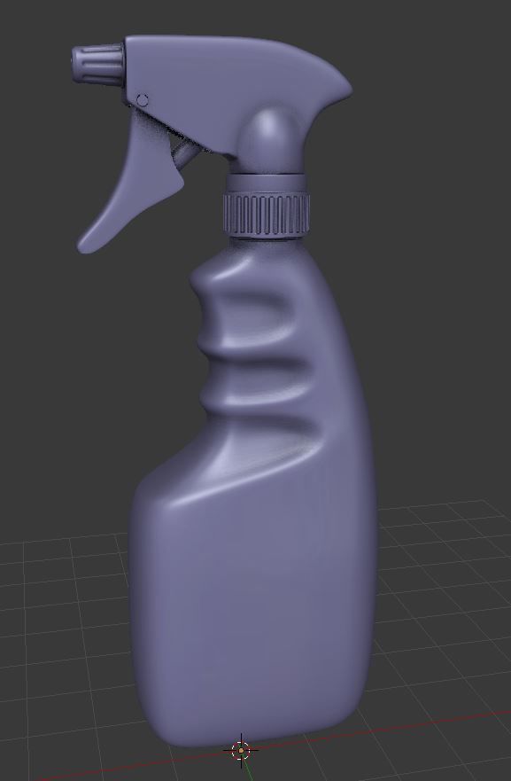 Plastic matte spray pulverizer bottle da1 Low-poly 3D model_13