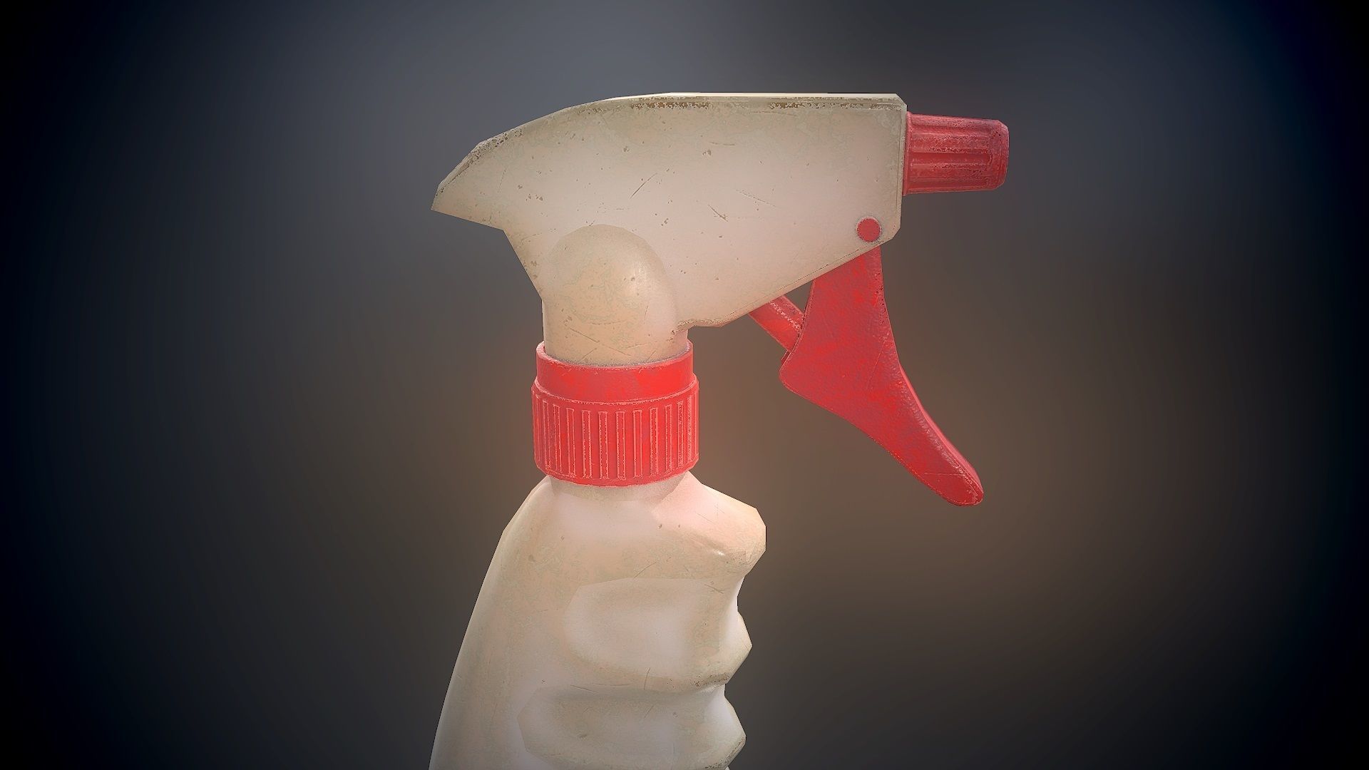 Plastic matte spray pulverizer bottle da1 Low-poly 3D model_2