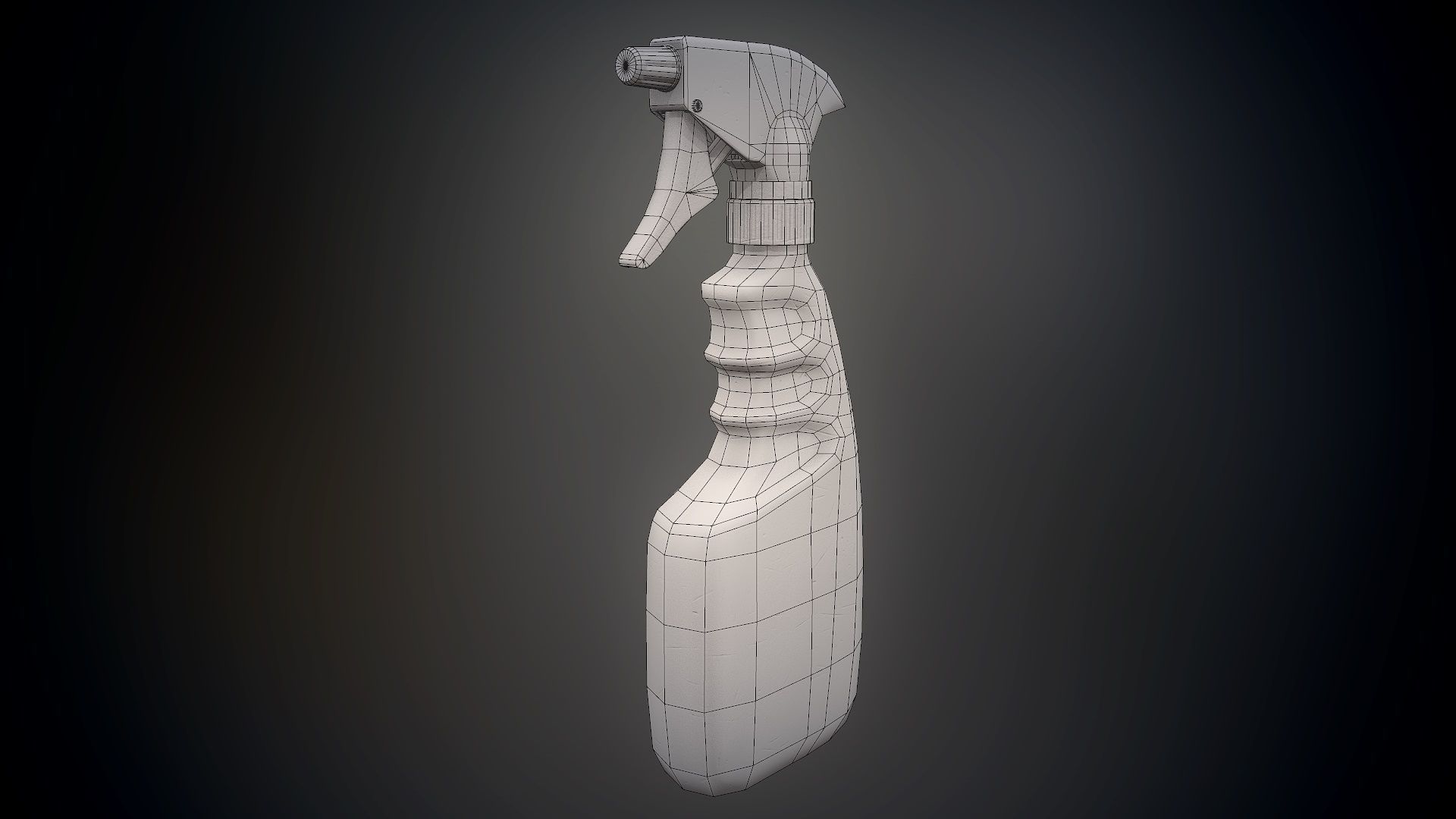 Plastic matte spray pulverizer bottle da1 Low-poly 3D model_10
