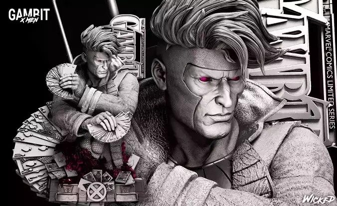 Wicked Marvel Gambit Bust 3D print model 3D print model