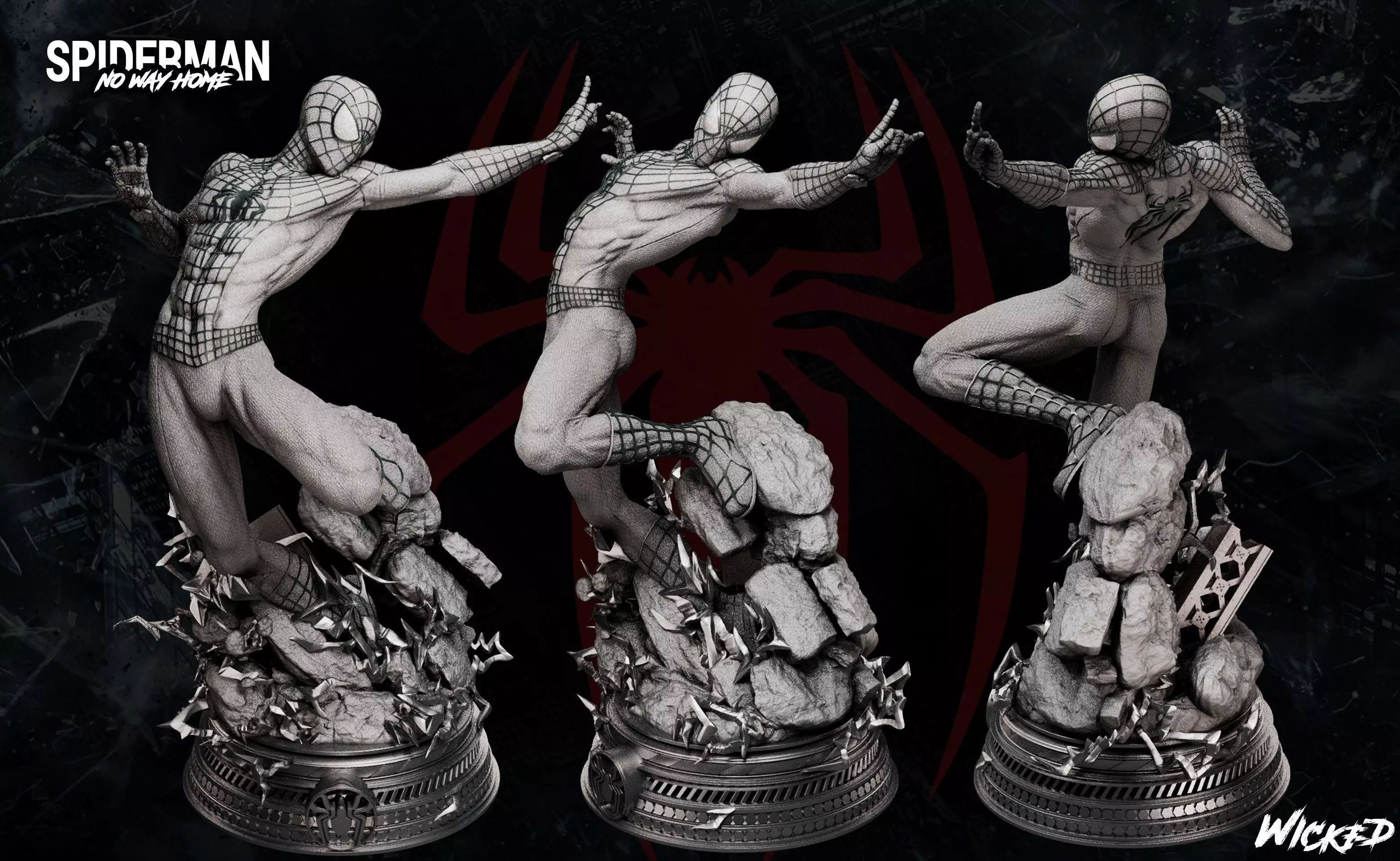Wicked Marvel Spiderman Andrew Sculpture 3D print model 3D print model