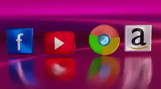 social media 3d logo