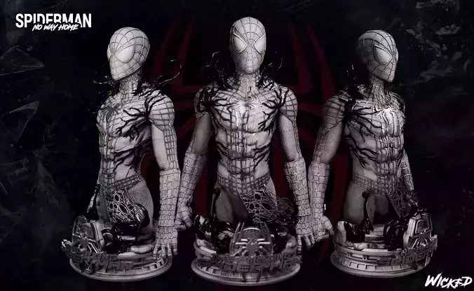 Wicked Marvel Spiderman Garfield Bust 3D print model