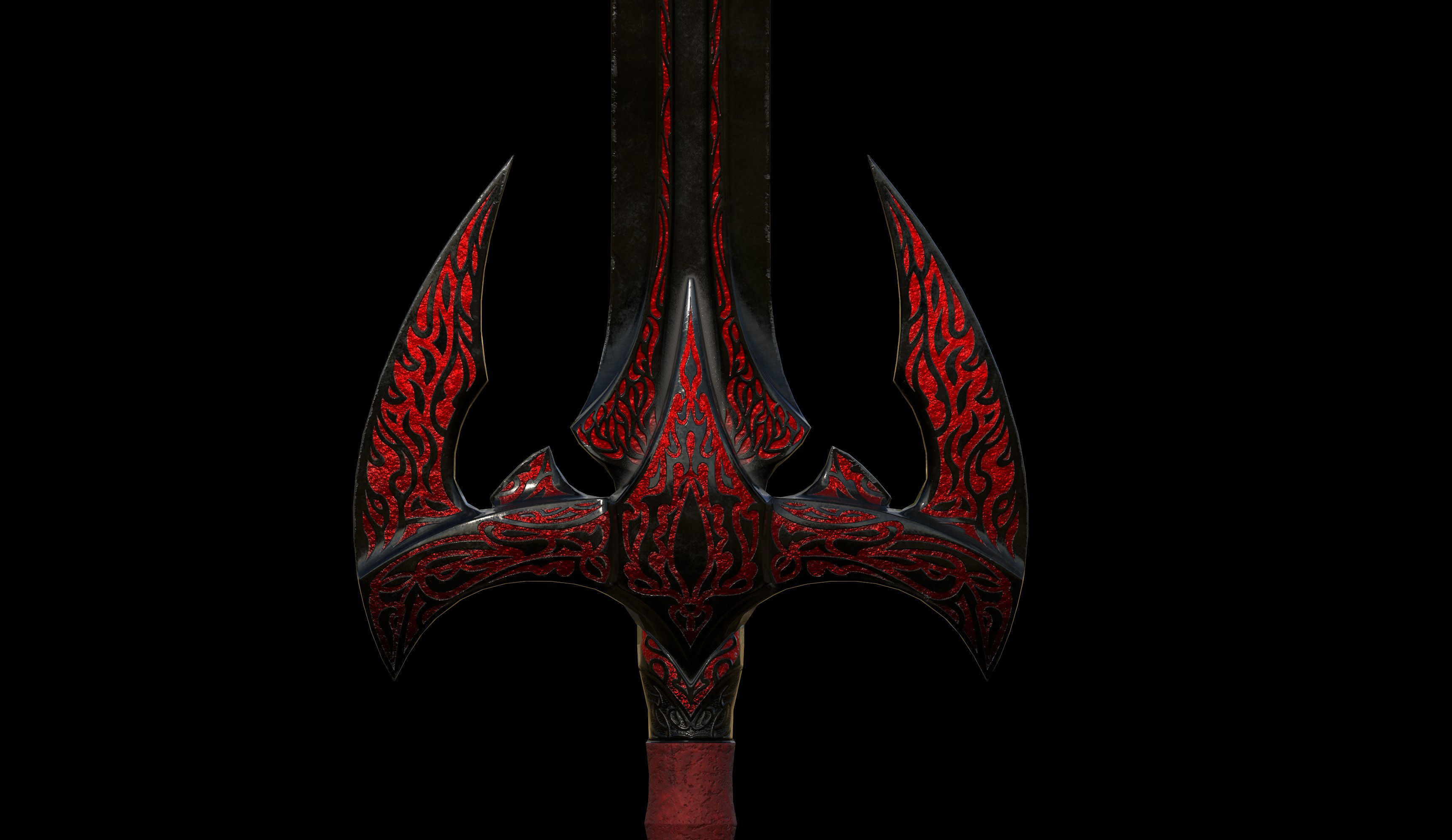 Dark Fantasy Sword Low-poly 3D model_1