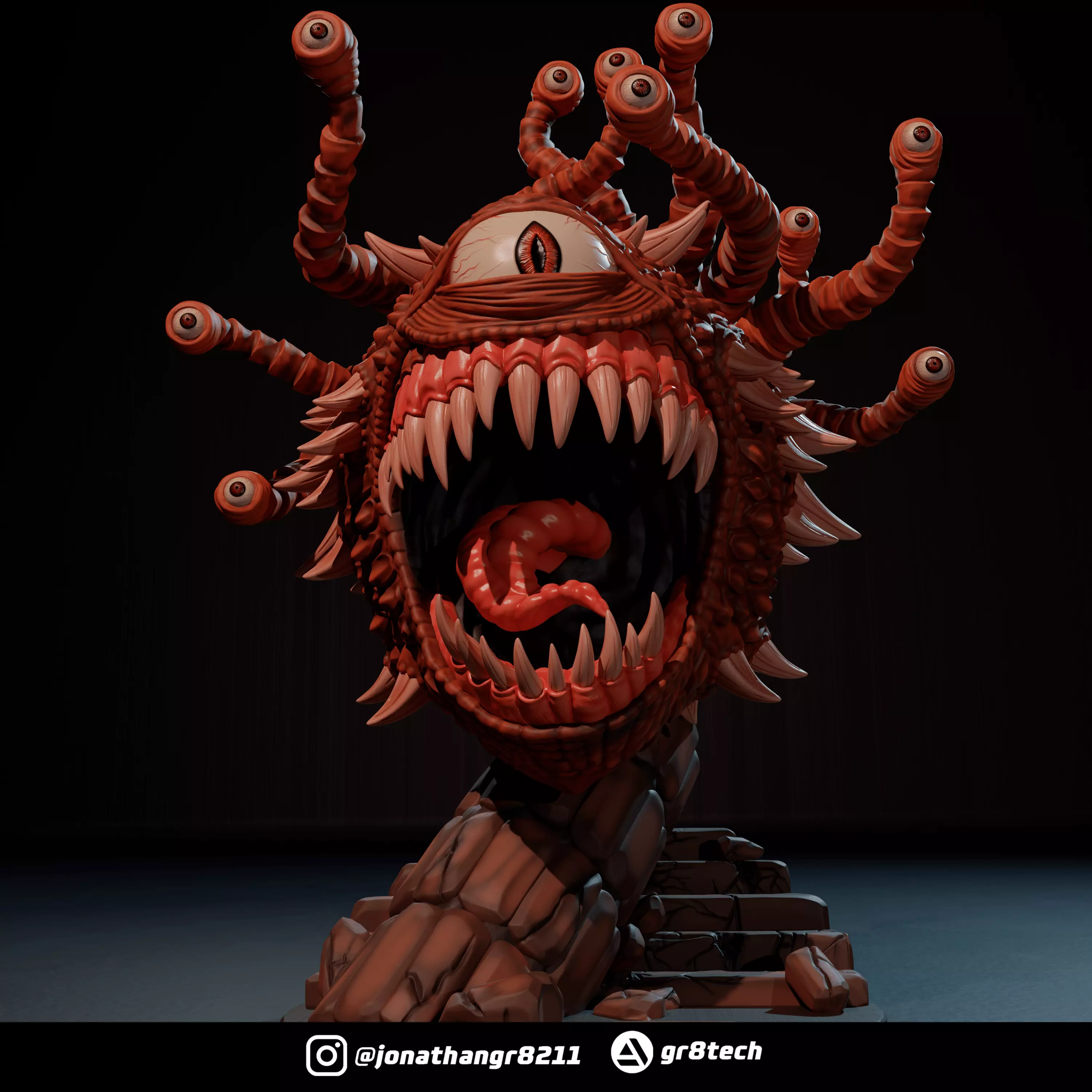 Beholder DnD Monster 3D print model_0