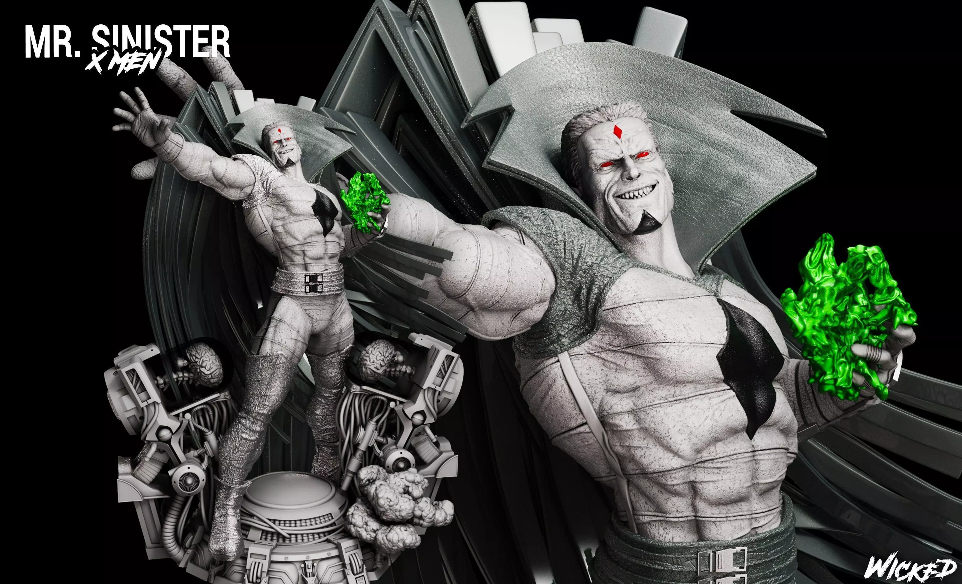 Wicked Marvel Mr Sinister Sculpture 3D print model 3D print model_0