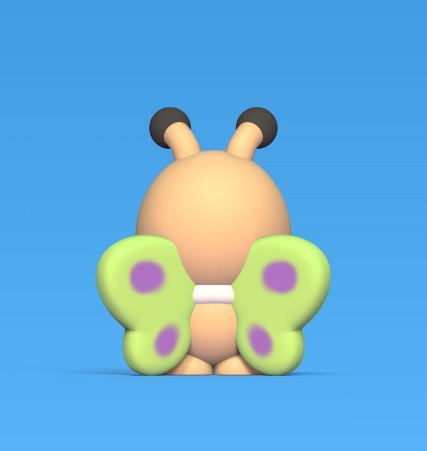Butterfly Cartoon 3D print model_3
