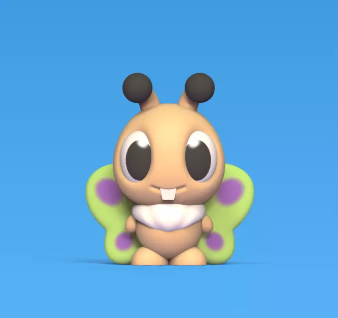 Butterfly Cartoon 3D print model_0