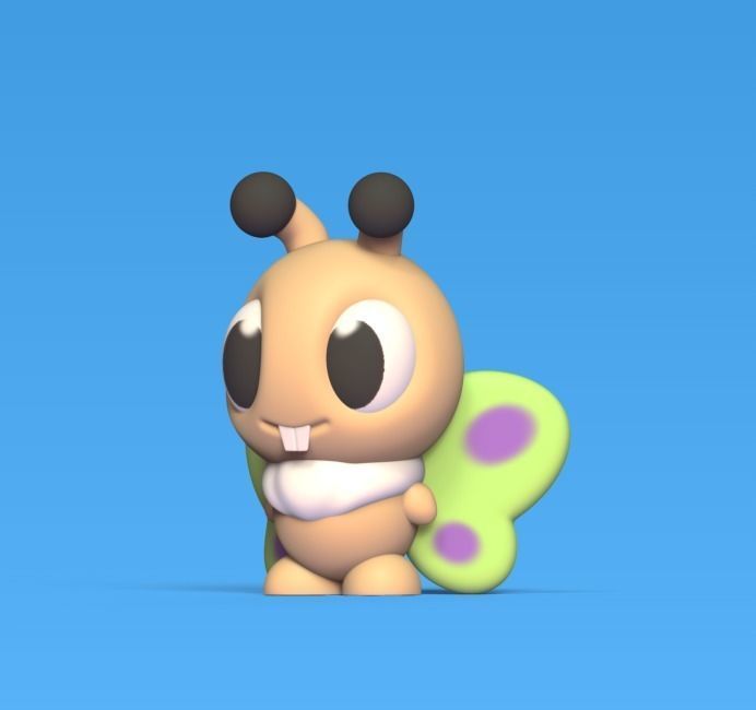 Butterfly Cartoon 3D print model_1