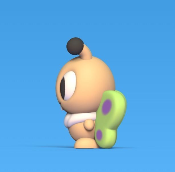 Butterfly Cartoon 3D print model_2
