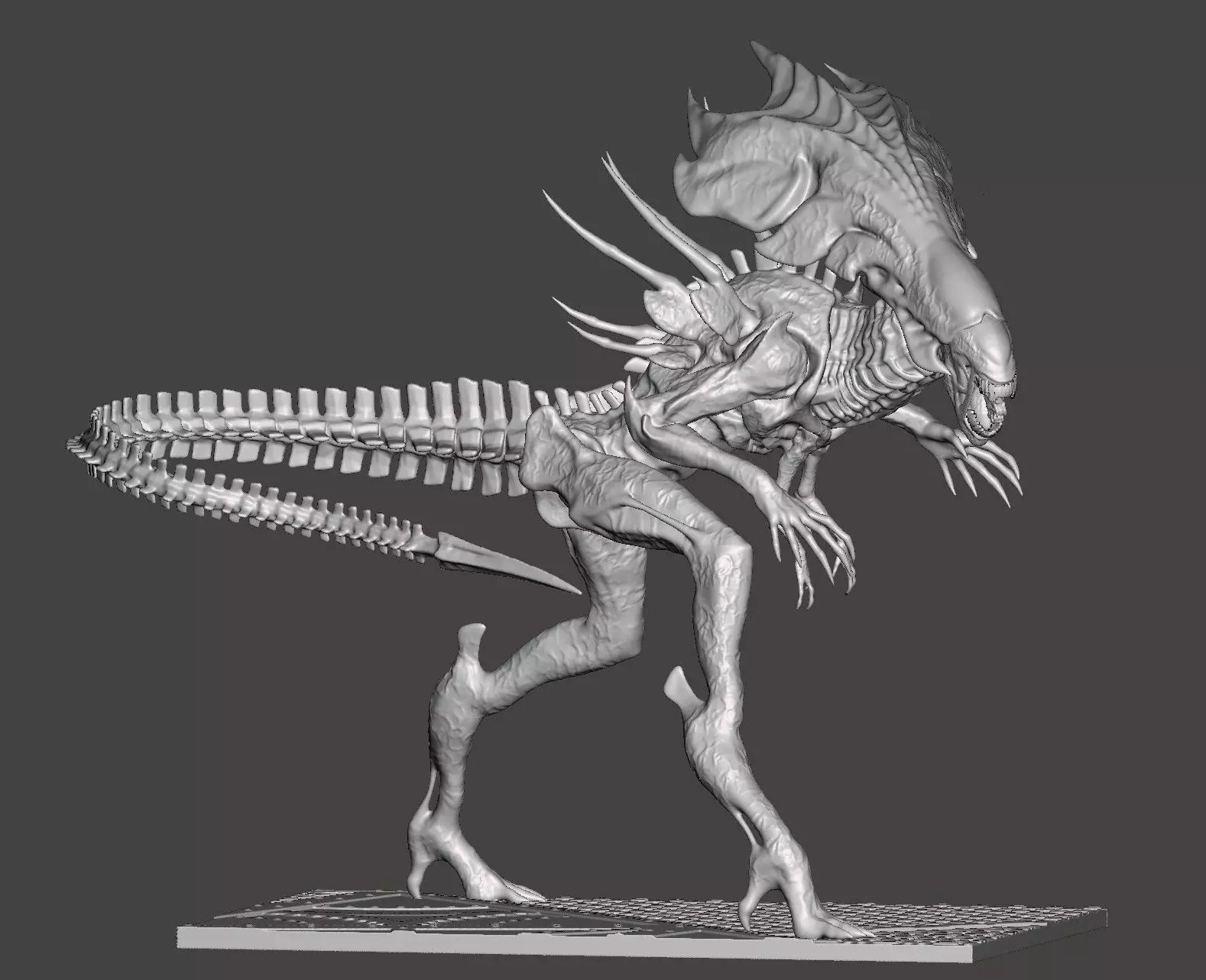 ALIENS QUEEN XENOMORPH DYNAMIC POSE FIRETEAM ELITE-HIGH POLY STL 3D print model_0