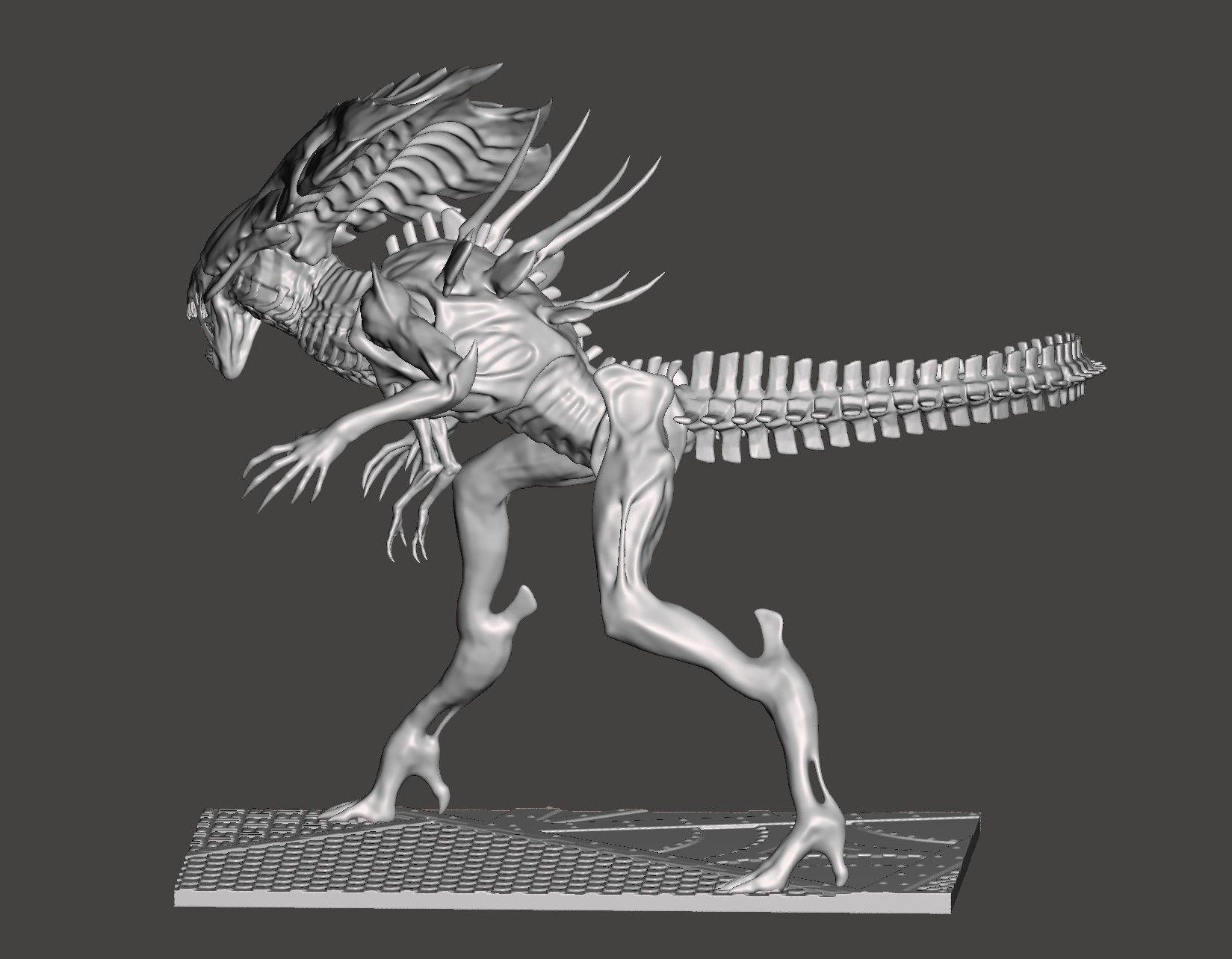 ALIENS QUEEN XENOMORPH DYNAMIC POSE FIRETEAM ELITE-HIGH POLY STL 3D print model_12