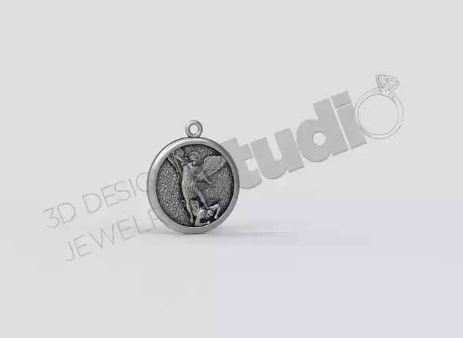 Highly detailed Saint George figure pendant coin 3d model 3D print model