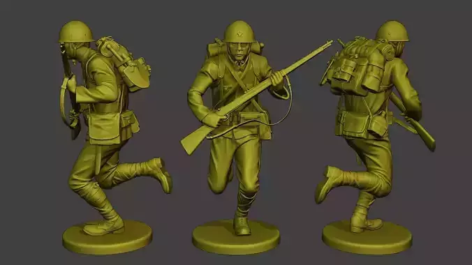 Japanese soldier ww2 Run3 J1 3D print model