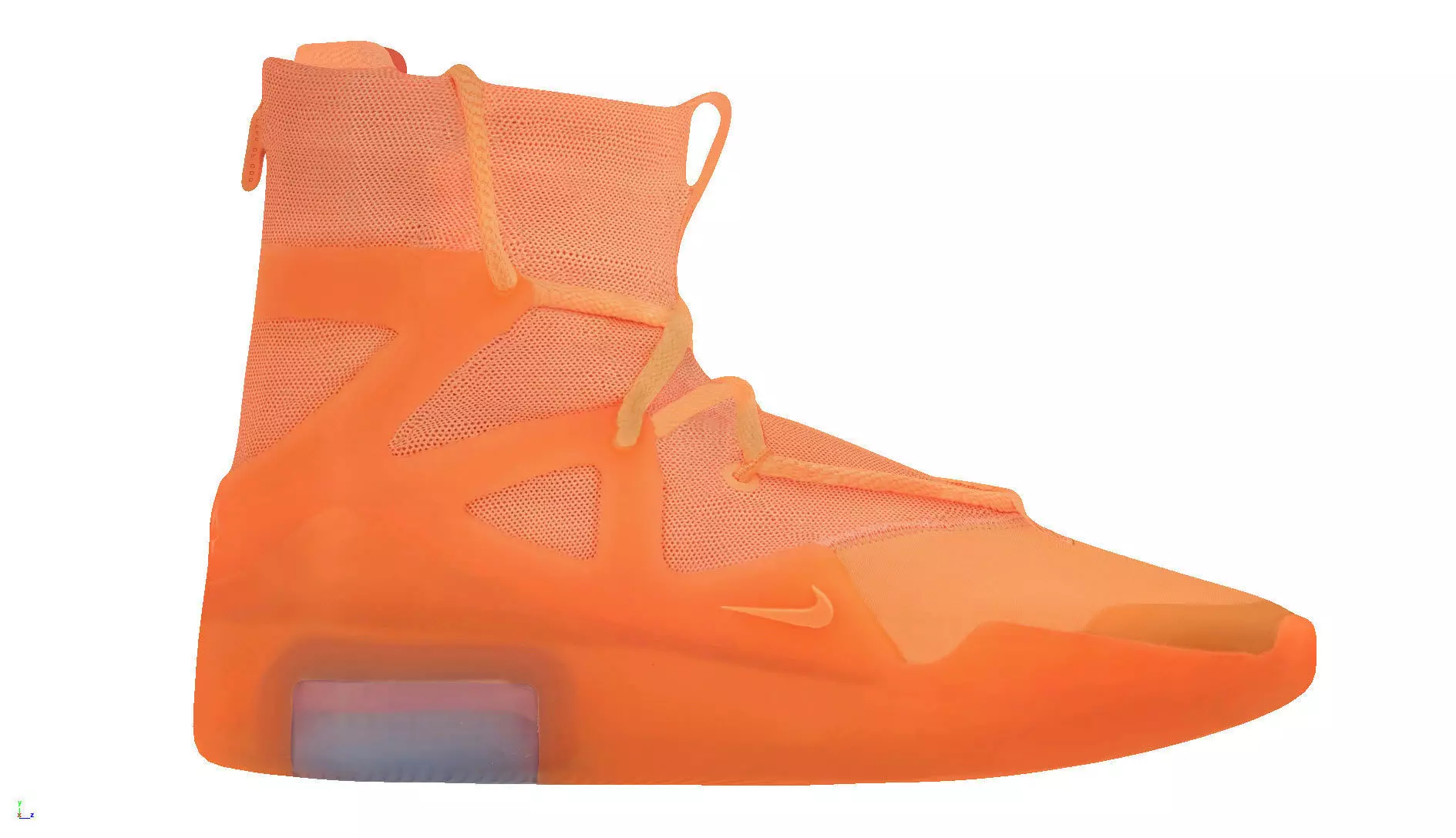 Nike Air Fear Of God Orange Pulse FOG techwear cyberpunk 3D model