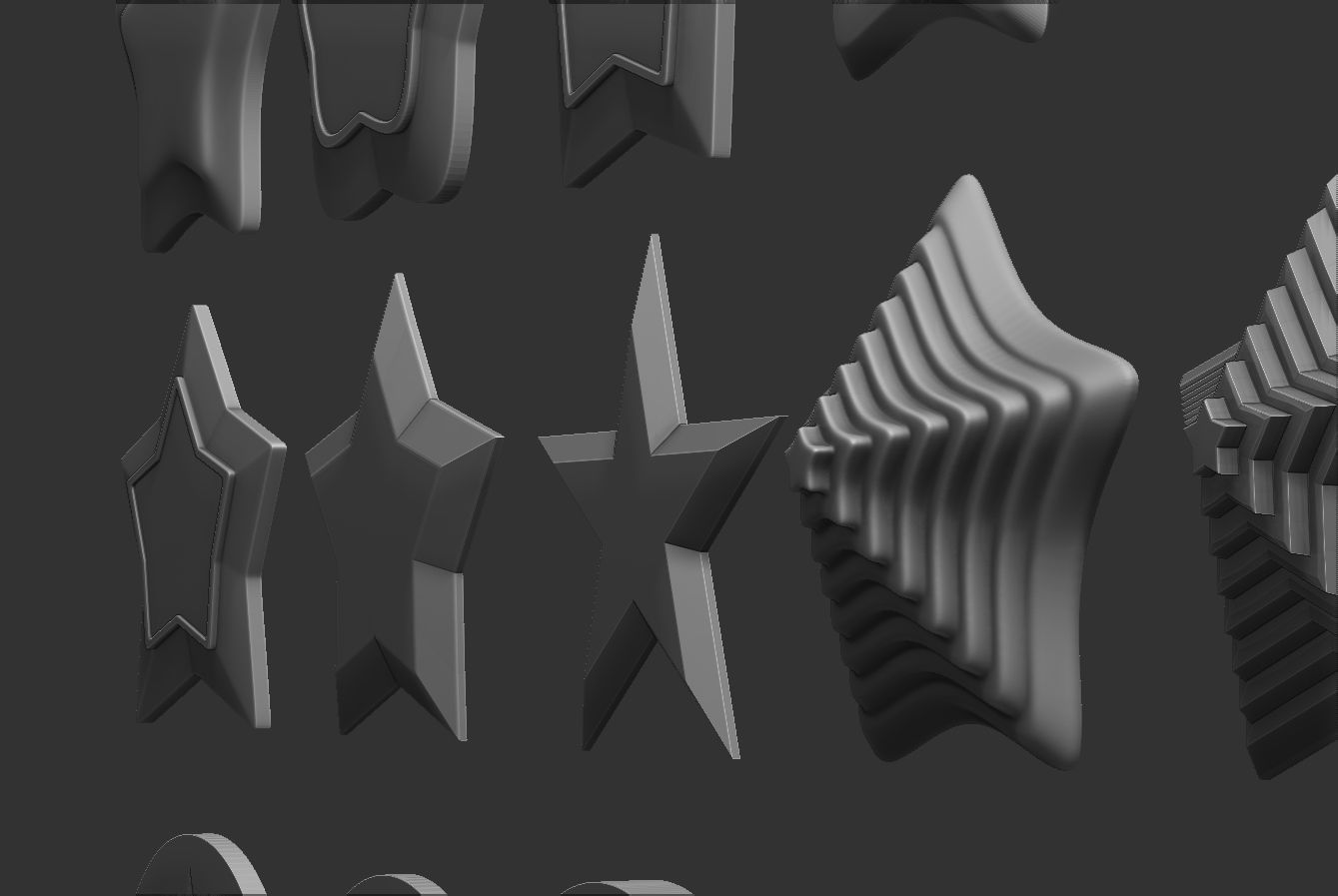 Stars Set gold 3D print model_13