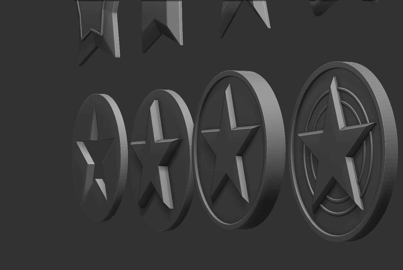 Stars Set gold 3D print model_14