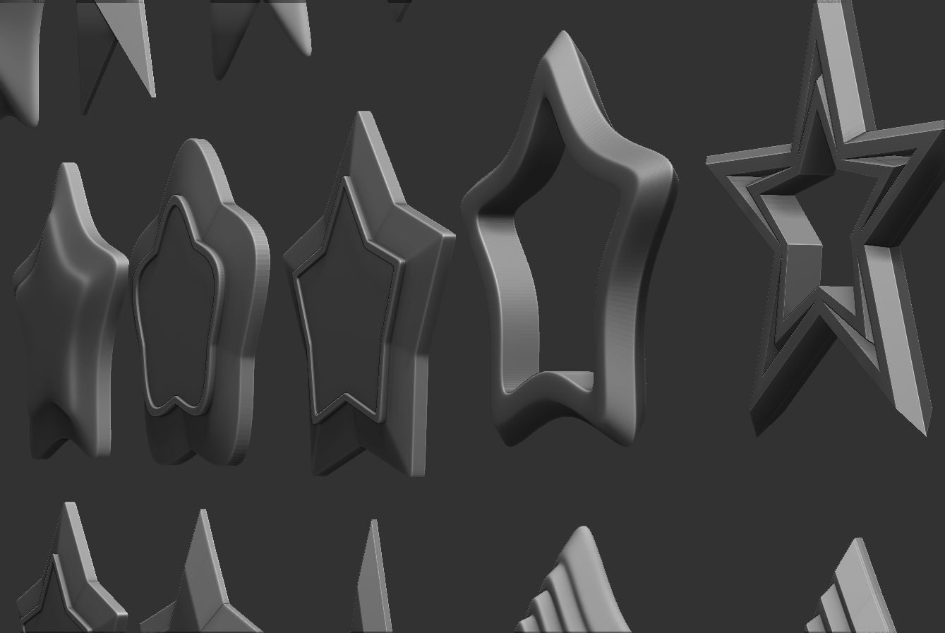 Stars Set gold 3D print model_12